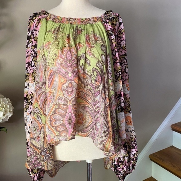 Free People 'Roamin Around  Paisley Blouse  Small - Picture 3 of 9